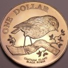 Rare Gem Unc New Zealand 1984 Dollar~65,000 Minted~Chatham Island Black Robin~FS