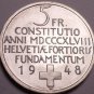 Rare Gem Bu Silver Switzerland 1948-B 5 Francs~TheLord Will Provide~Free Ship
