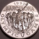 Cameo Silver Proof Cayman Islands 1992 5 Dollars~Barcelona Olympics~Free Ship Cameo Silver Proof Cayman Islands 1992 5 Dollars~Barcelona Olympics~Free Ship