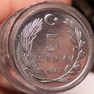 Gem Unc Roll (40 Coins) Turkey 1987 5 Lira Coins~Moon And Star~Free Shipping Gem Unc Roll (40 Coins) Turkey 1987 5 Lira Coins~Moon And Star~Free Shipping