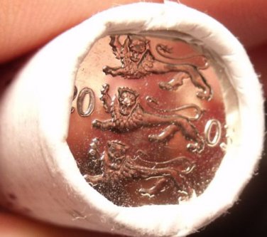 Gem Unc Original Roll (50 Coins) Estonia 2003 20 Senti Coins~3 Lions~Free Ship