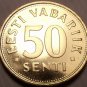 Gem Unc Estonia 2004 50 Senti~3 Leopards Stacked On Each Other~Free Shipping