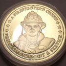 Huge Proof 24k Gold Plated Firefighters Creed Medallion~Pride, Service~Free Ship