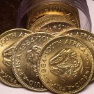 Gem Unc Roll (20 Coins) Large South Africa 1964 Half Cents~Last Year~Free Ship
