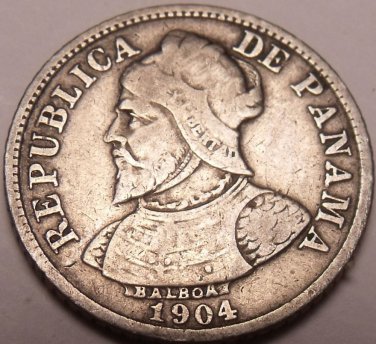 Silver Panama 1904 5 Centesimos~1st Year Ever Minted~Free Shipping