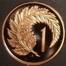 Rare Cameo Proof New Zealand 1986 Cent~10,000 Minted~Silver Fern Leaf~Free Ship