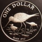 Rare Cameo Proof New Zealand 1985 Dollar~25,000 Minted~Black Stilt~Free Shipping