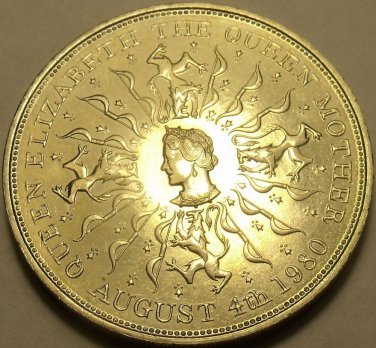 Gem Unc Great Britain 1980 25 Pence~The Queens 80th Birthday~Free Shipping