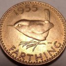 Rare Unc Great Britain 1955 Farthing~We Have Unc Farthings Different Years~Fr/Sh
