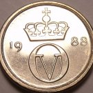 Gem Unc Norway 1988 10 Ore~Crowned Monogram~Free Shipping*