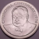 Extremey Rare Gem Unc Silver Cayman Islands 1974 $25~Churchill Centenary~Fr/Ship