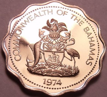 Proof Bahamas 1974 10 Cents~Bone Fish~1st Year Ever This Type~Free Shipping