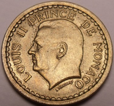 Unc Monaco 1945-A Franc~Last Year Ever Minted~Free Shipping