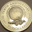 Exremely Rare Silver Proof Jamaica 1980 $10~Caribbean Development~2,327 Made~F/S