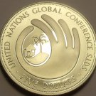 Exremely Rare Silver Proof Barbados 1994 $5.00~SIDS Conference~2,000 Minted~F/S