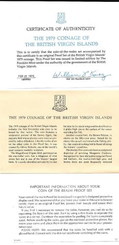 1979 British Virgin Islands 7 Coin 4 Piece C.O.A. And Document Set~Free Shipping
