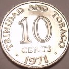 Rare Proof Trinidad & Tobago 1971 10 Cents~Only 12,000 Minted~Free Shipping
