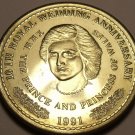 Unc Turks & Caicos Islands 1991 Crown~10th Anniversary Charles & Diana~Free Ship
