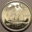 Proof Canada 1969 10 Cents~Sailboat~594,298 Minted~Excellent~Free Ship