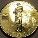 Proof Tristan Da Cunha 2010 Crown~50k Minted~The Lone Soldier~Gold Plated~Fr/Shi