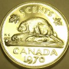 Proof Canada 1970 5 Cents~Beaver Nickel~645,869 Minted~Excellent~Free Shipping