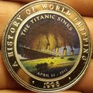 Proof Somalia 1998 25 Shillings~The Titanic Sinks April 15, 1912~Multicolored~FS