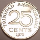 Rare Proof Trinidad & Tobago 1973 25 Cents~Only 20,000 Minted~Free Shipping
