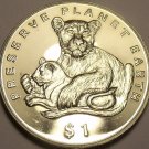 Gem Unc Eritrea 1995-PM Dollar~Preserve Planet Earth~Lions~Free Shipping