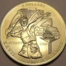 Rare Gem Unc Liberia 2000 $5.00~Olympic Javelin Thrower~Only 20,000 Minted~Fr/Sh