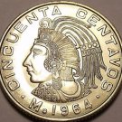Unc Mexico 1964 50 Centavos~Minted In Mexico City~1st Year Ever~Free Shipping