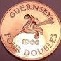 Rare Proof Guernsey 1966 4 Doubles~Only 10,000 Ever Minted~~Free Shipping