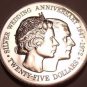 Rare Silver Proof Cayman Islands 1972 $25.00~Elizabeth & Phillips 25th Anniv~F/S