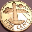 Cameo Proof Barbados 1975 5 Cents~Only 20,000 Minted~Lighthouse~Free Shipping