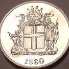 Rare Proof Iceland 1980 5 Kronur~Only 15,000 Minted~Fantastic~Free Shipping