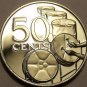 Rare Proof Trinidad & Tobago 1977 50 Cents~5,337 Minted~Kettle Drums~Free Ship