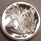 Rare Proof South Africa 1985 20 Cents~Only 9,859 Ever Minted~Protea Flower~Fr/Sh