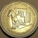 Unc Isle Of Man 1976 Crown~Horse Drawn Tram~Only 50,000 Minted~Free Shipping Unc Isle Of Man 1976 Crown~Horse Drawn Tram~Only 50,000 Minted~Free Shipping