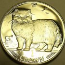 Large Gem Unc Isle Of Man 1989 Crown~Persian Cat~Fantastic~Free Shipping