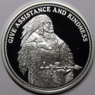 Silver Plated Cameo Proof Indian Give Assistance And Kindness Medallion~Free Shi