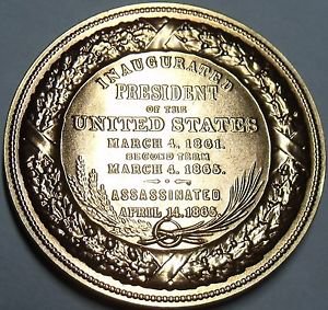 Gem Unc Abraham Lincoln Inauguration Medallion~33.6mm~Excellent~Free Shipping