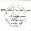 1970 Panama 6 Coin Single Page C.O.A. Document Set~Free Shipping