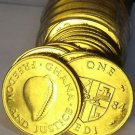 Gem Unc Roll (50 Coins) Ghana 1984 Cedi Coins~Cowie Shell~Free Shipping