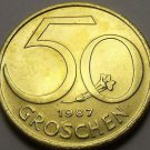 Rare Proof Austria 1987 50 Groschen~42,000 Minted~Austrian Shield~Free Shipping