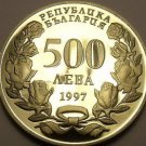 Rare Proof Bulgaria 1997 500 Leva~Only 30,000 Minted~NATO FLAG~Free Shipping