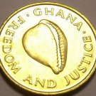 Gem Uncirulated Ghana 1984 Cedi~Excellent~Cowrie Shell~Free Shipping