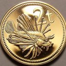 Rare Proof Papua New Guinea 1976 2 Toea~Butterfly Cod~16,000 Minted~Free Ship