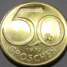 Proof Austria 1972 50 Groschen~80,000 Minted~Austrian Shield~Free Shipping