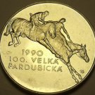 Rare Gem Unc Silver Czechoslovakia 1990 100 Korun~Two Horseman~67,000 Minted~F/S