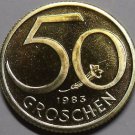 Proof Austria 1983 50 Groschen~65,000 Minted~Austrian Shield~Free Shipping