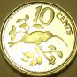 Rare Silver Proof Belize 1984 10 Cents~Long-Tailed Hermit~397 Minted~Free Ship